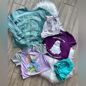 Unicorn Fan Club Mint Sweatshirt + Cute Graphic Tee Set - Mint, Purple, Teal